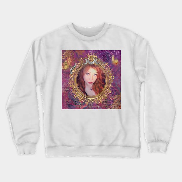 High Priestess - Moon Goddess Crewneck Sweatshirt by PurplePeacock